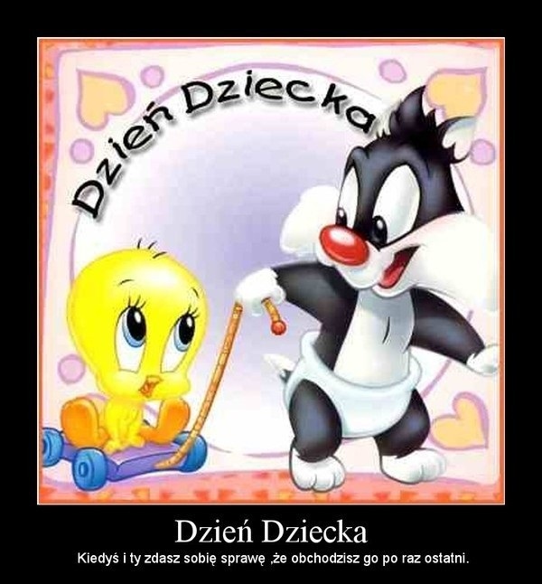 Kanarek Tweety z kotem na dzień dziecka